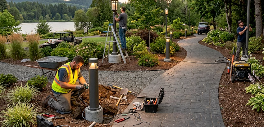 Landscape Post, Pole, and Bollard Lighting Installation in Ephrata